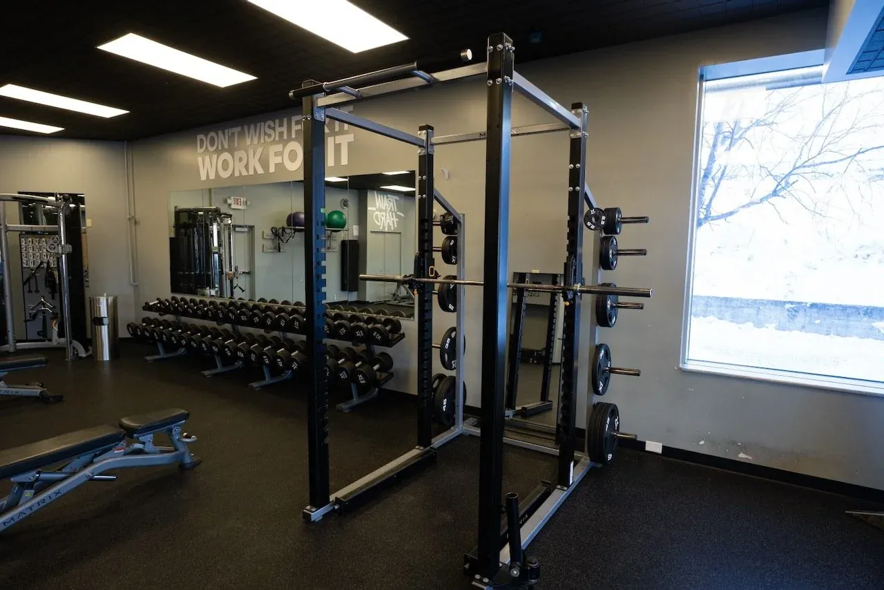 Squat rack at BR Fitness in East Anchorage