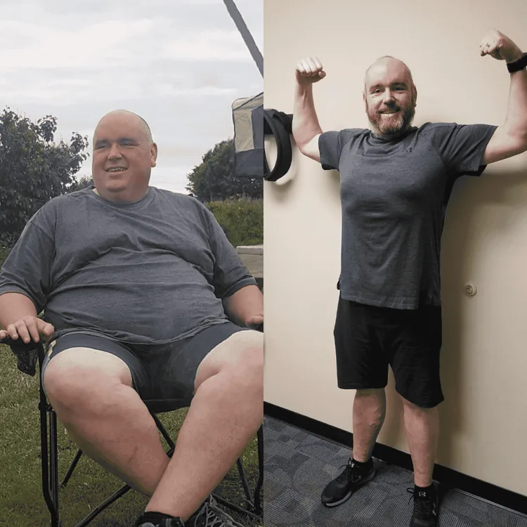 Kevin before and after personal training at Body Renew Alaska
