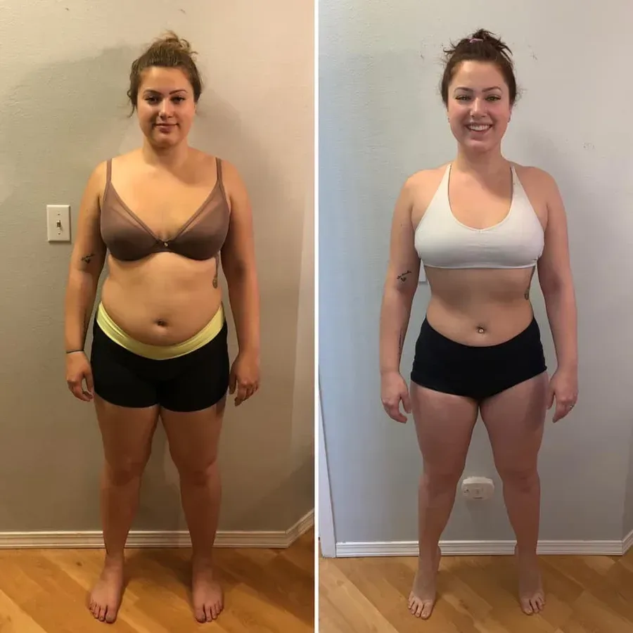 Malie Delgado before and after her personal training transformation at Body Renew Alaska