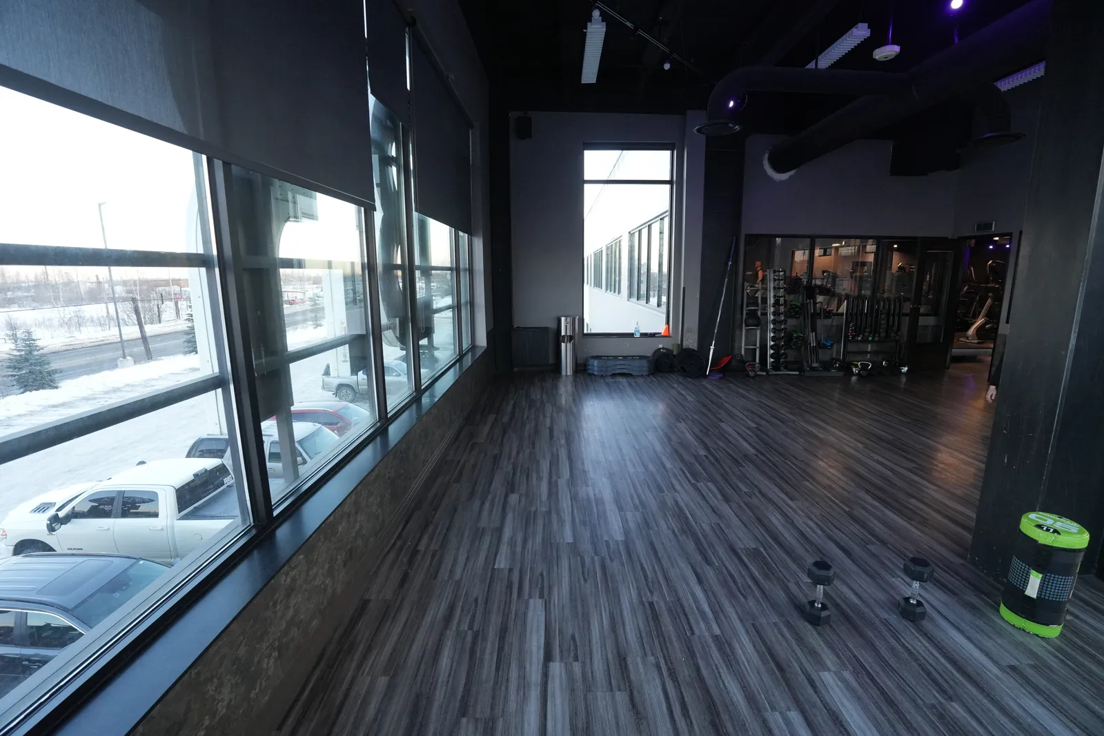Mobility and functional training area with mountain views at Body Renew in South Anchorage.